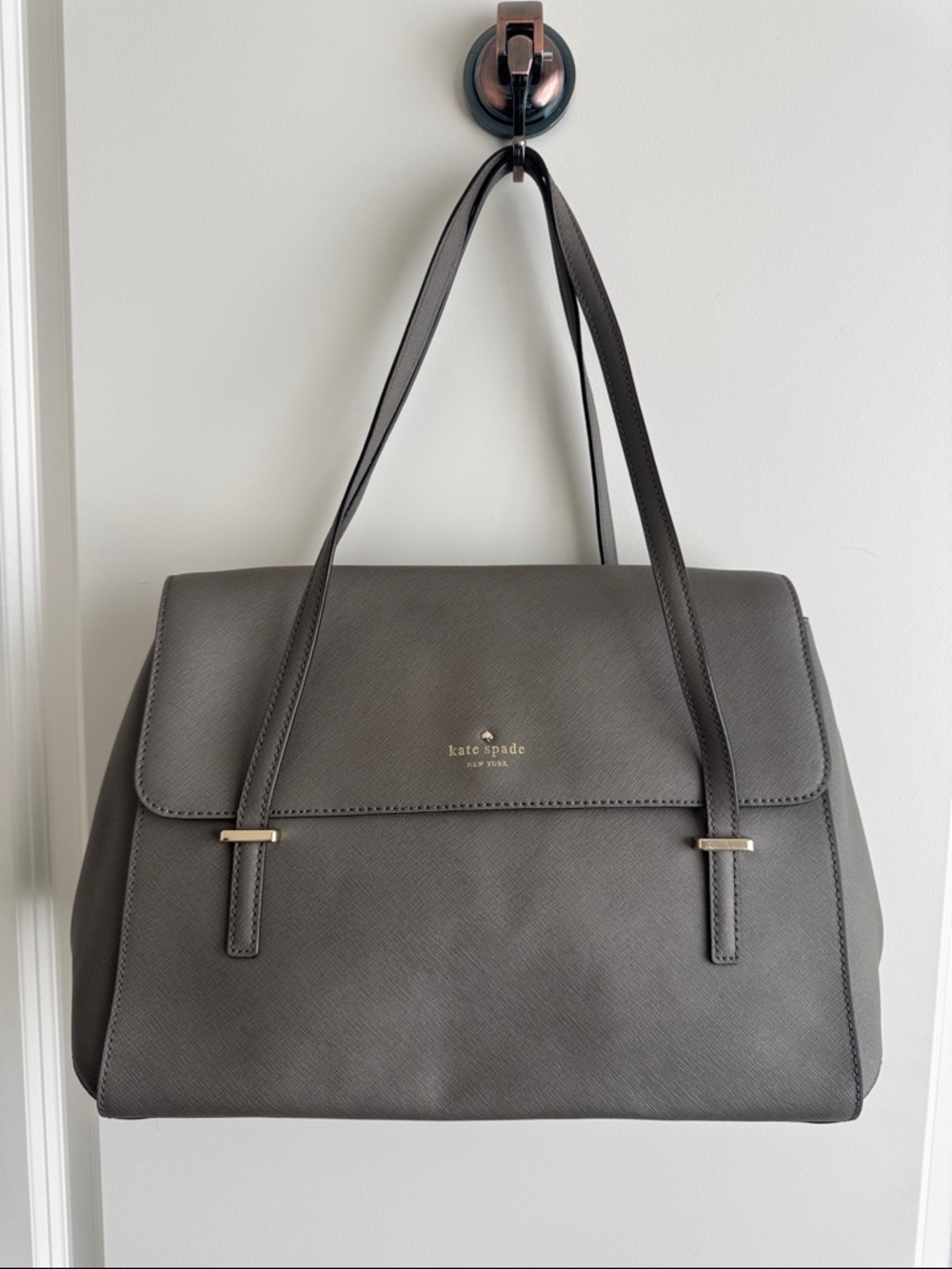 kate spade Gray Saffiano Leather Shoulder Satchel